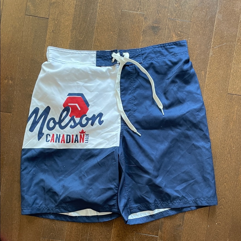 Blue and White Swim Board Shorts